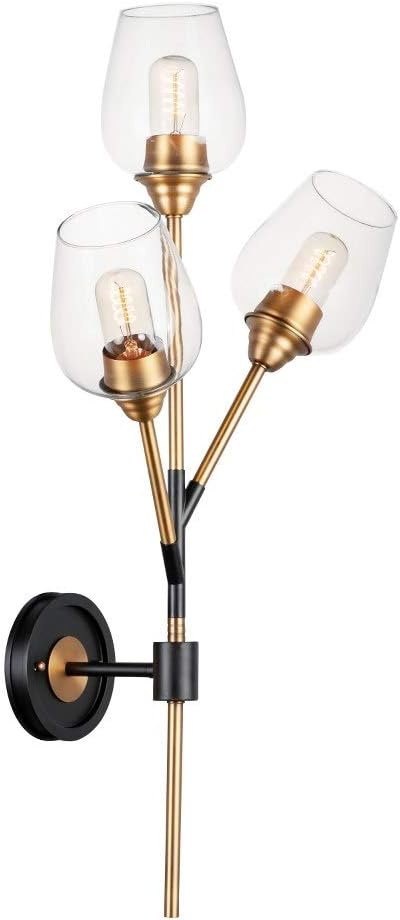 Black Satin Brass 1-Light LED Wall Sconce S845632
