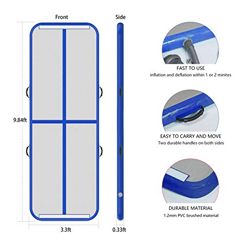 10ft/13ft/16ft/20ft Inflatable Gymnastics Tumbling Track Mat with Electric Air Pump N99816