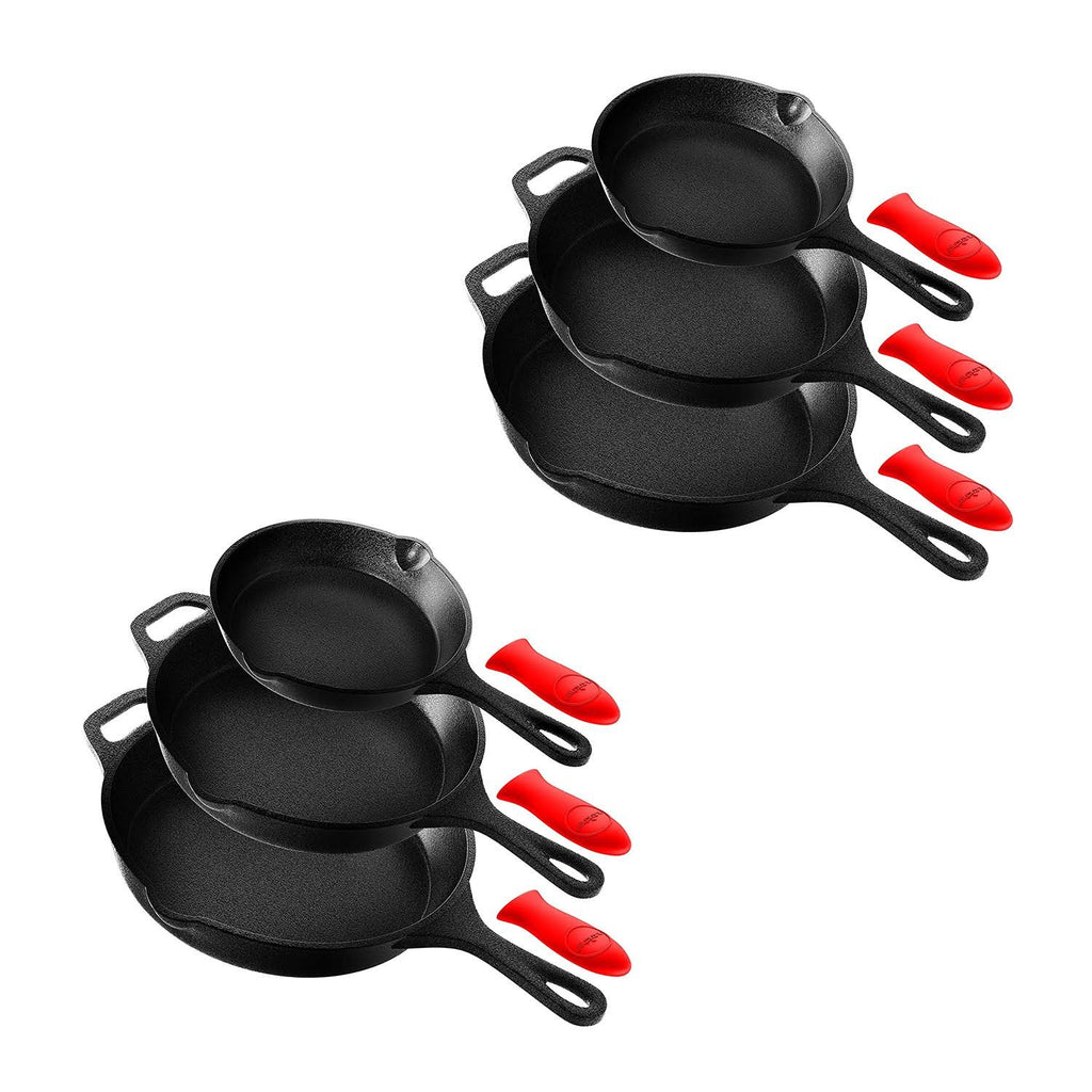 3 Piece Non Stick Cast Iron Skillet Fry Pan Set C205187