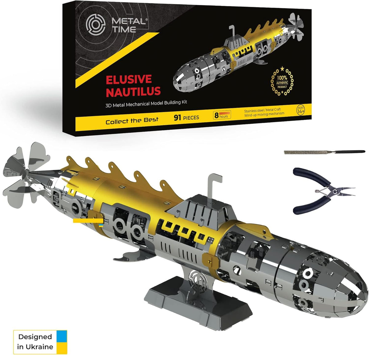 91 Pieces Stainless Steel 3D Mechanical Model Building Kit H8934
