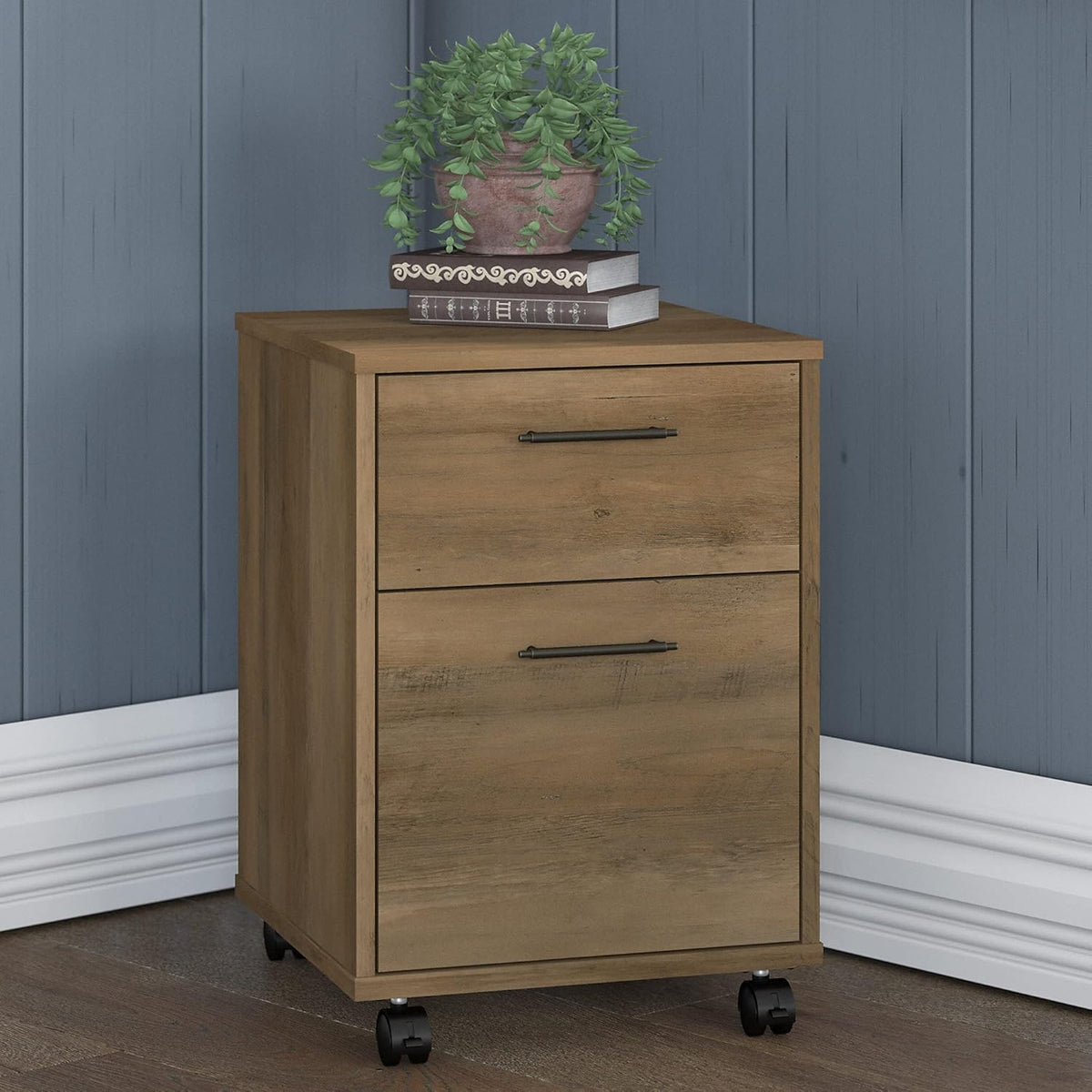 2 Drawer Mobile File Cabinet, Reclaimed Pine R364305