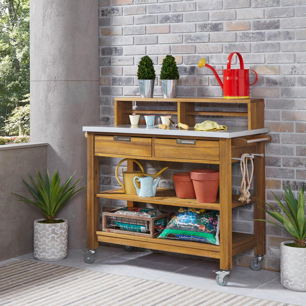 Brown Wood Potting Bench P854
