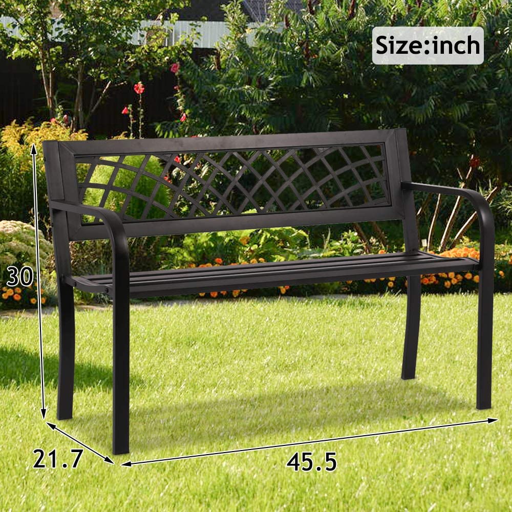 Black Cast Iron Outdoor Bench E7047