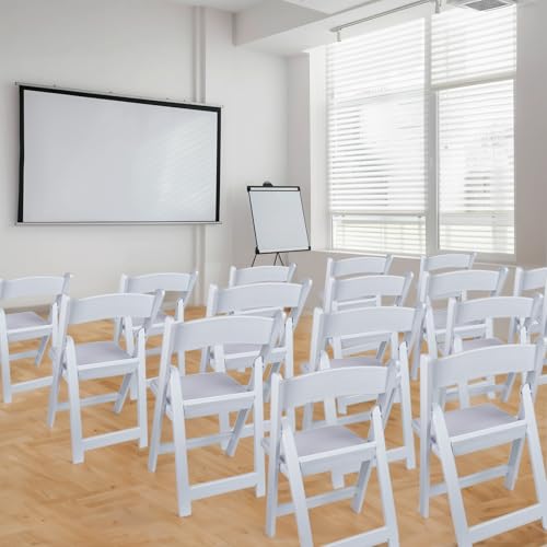 White 4 PCS Lightweight Resin Folding Chairs with Padding G1269