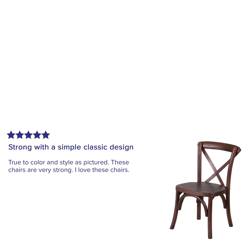 Stackable Mahogany Wood Cross Back Chair M712