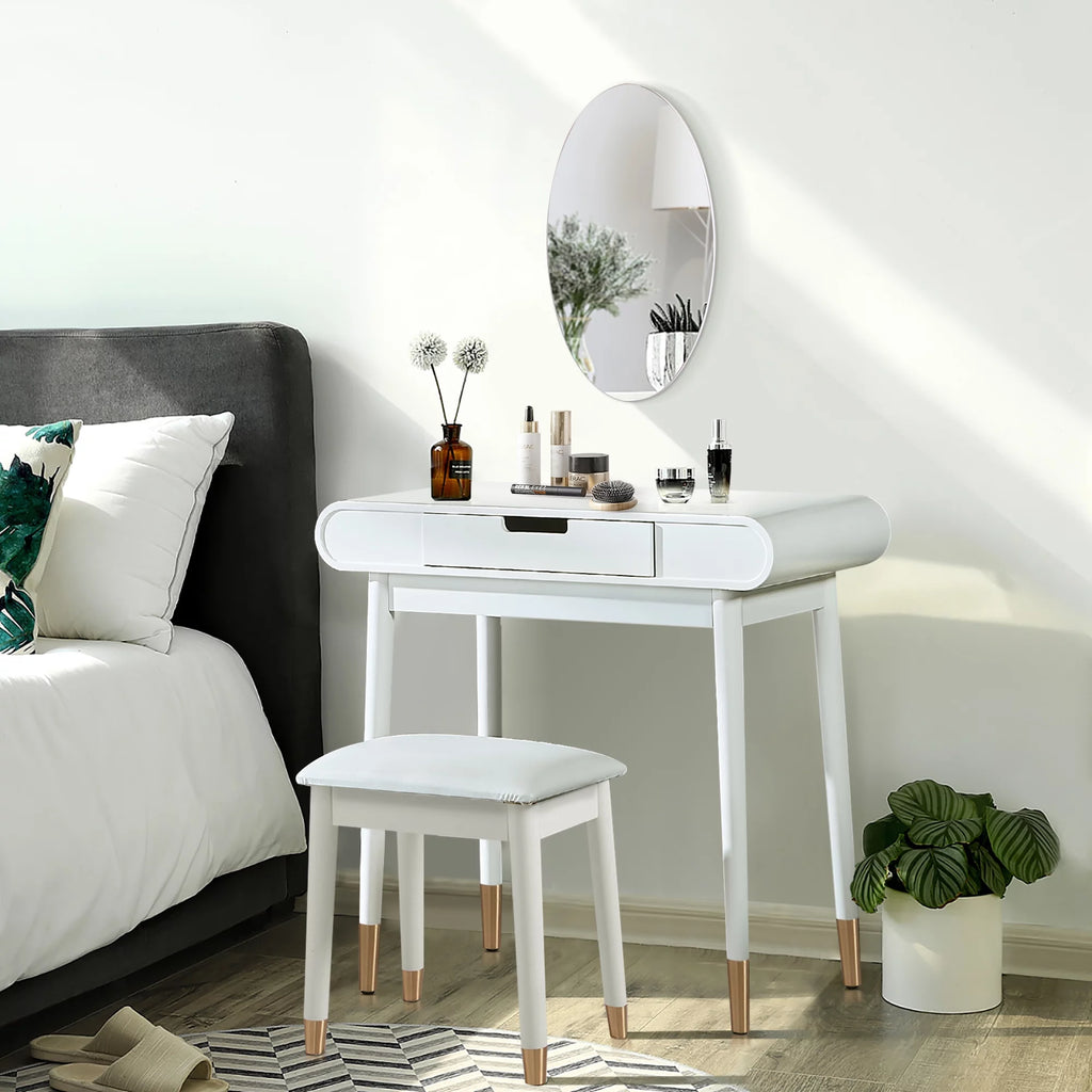 White Makeup Vanity Table Set with Stool T8808