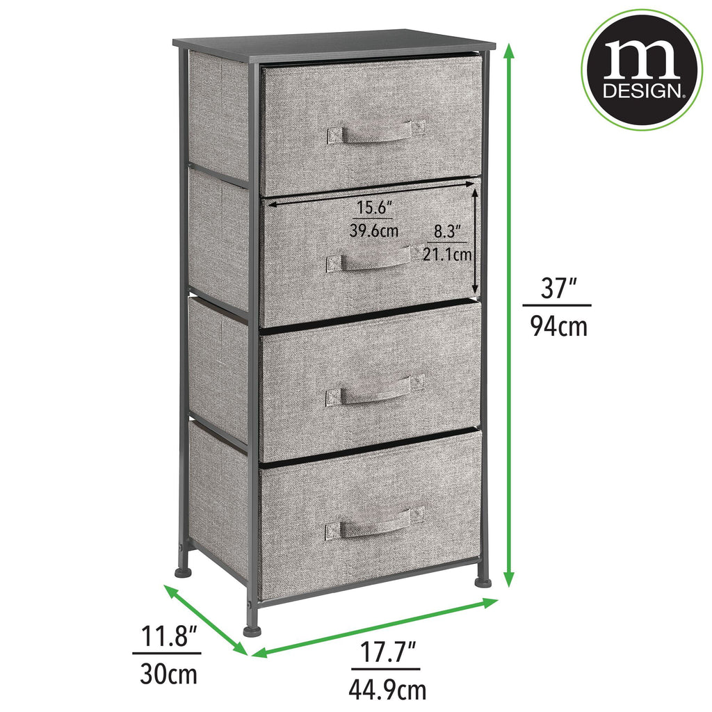 Tall Dresser Storage Tower with 4 Fabric Drawers G94088