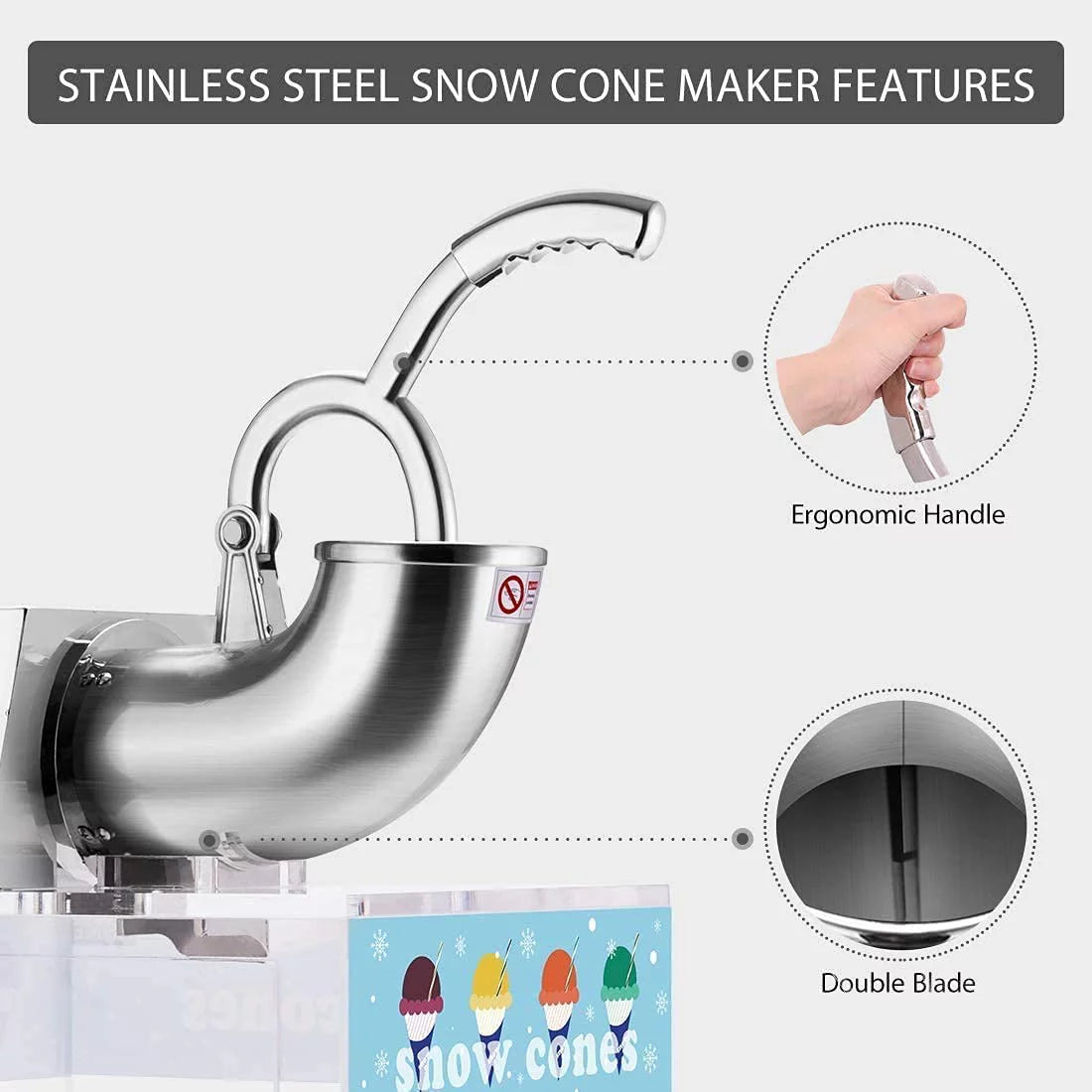 Stainless Steel Electric Ice Crusher Shaver 440lbs/hr N955887