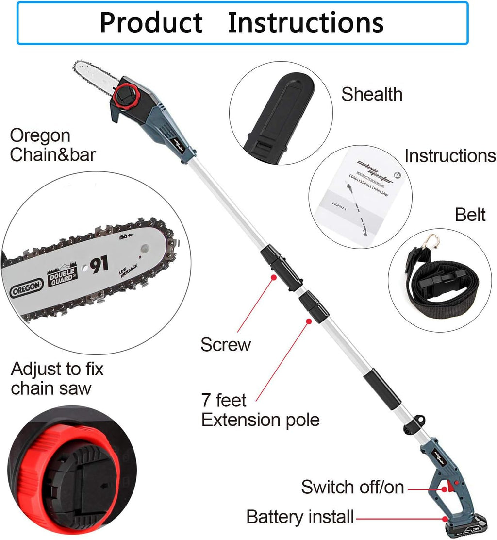 8-Inch Electric Telescopic Pole Chain Saw I737
