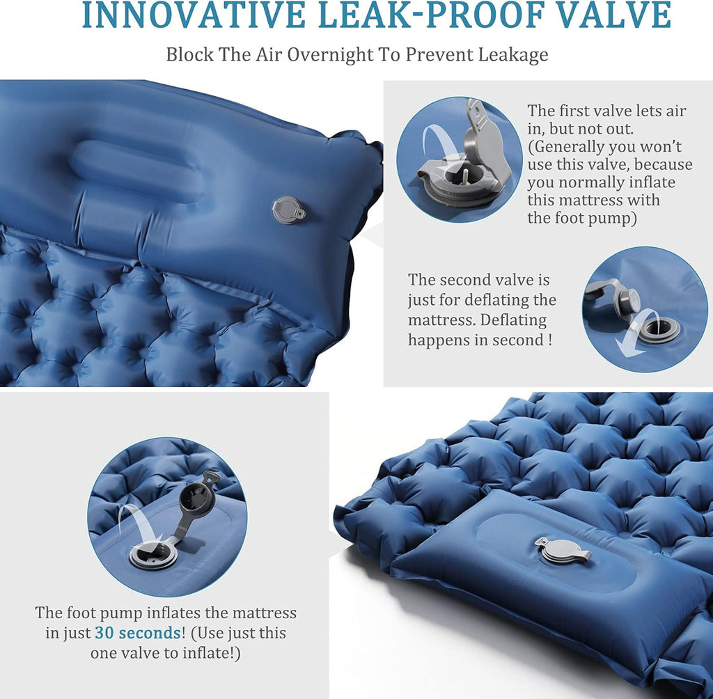 Inflatable Camping Pad for 2 Person Lightweight Waterproof Air Mattress S983188