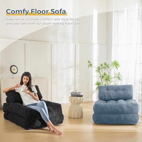 Beige Folding Sofa Bed with Pillow F820658