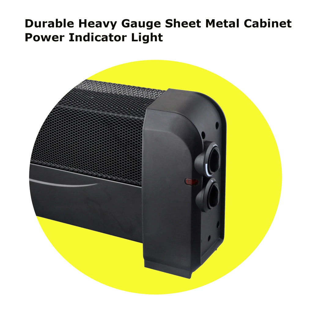 25" Electric Baseboard Convection Heater, Black O6783
