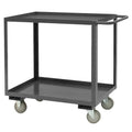14 Gauge Tubular Push Handled Rolling Service Cart with 3 Shelves Gray - 48 in. Z164