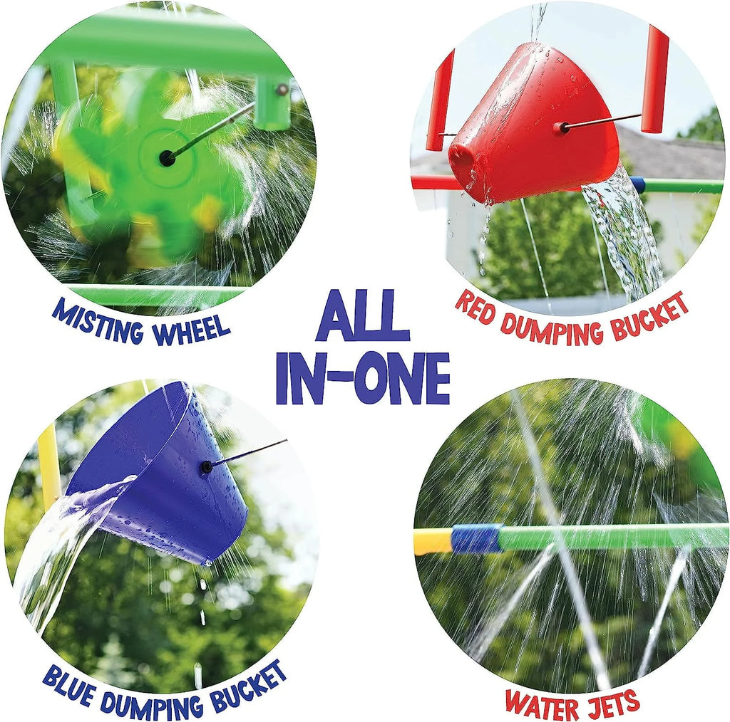 Waterpark Sprinkler Water Toy with Dump Buckets and Splash Wheel T250