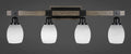 4 Light Bath Bar Matte Black Painted Distressed Wood F489650