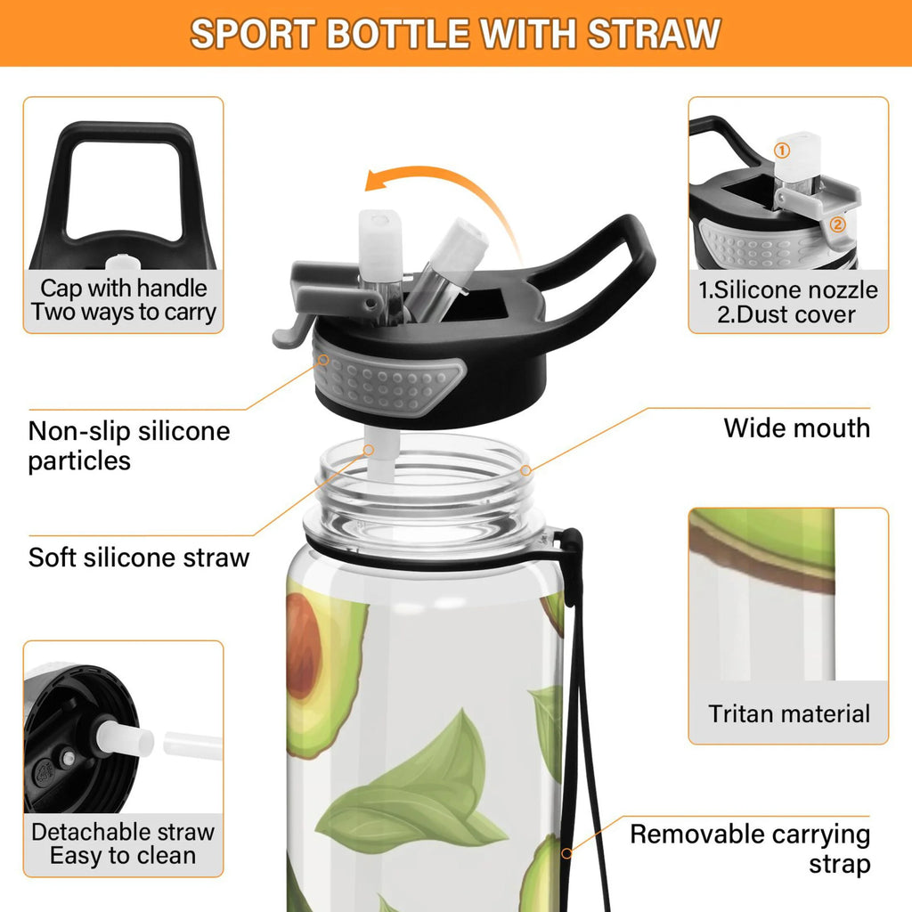 32oz Tritan Clear Water Bottle with Straw M40541