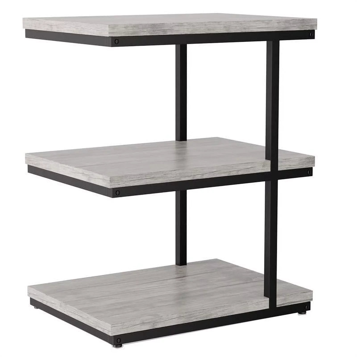 Light Gray 3-Shelf Metal Side Table Set of 2 E2812