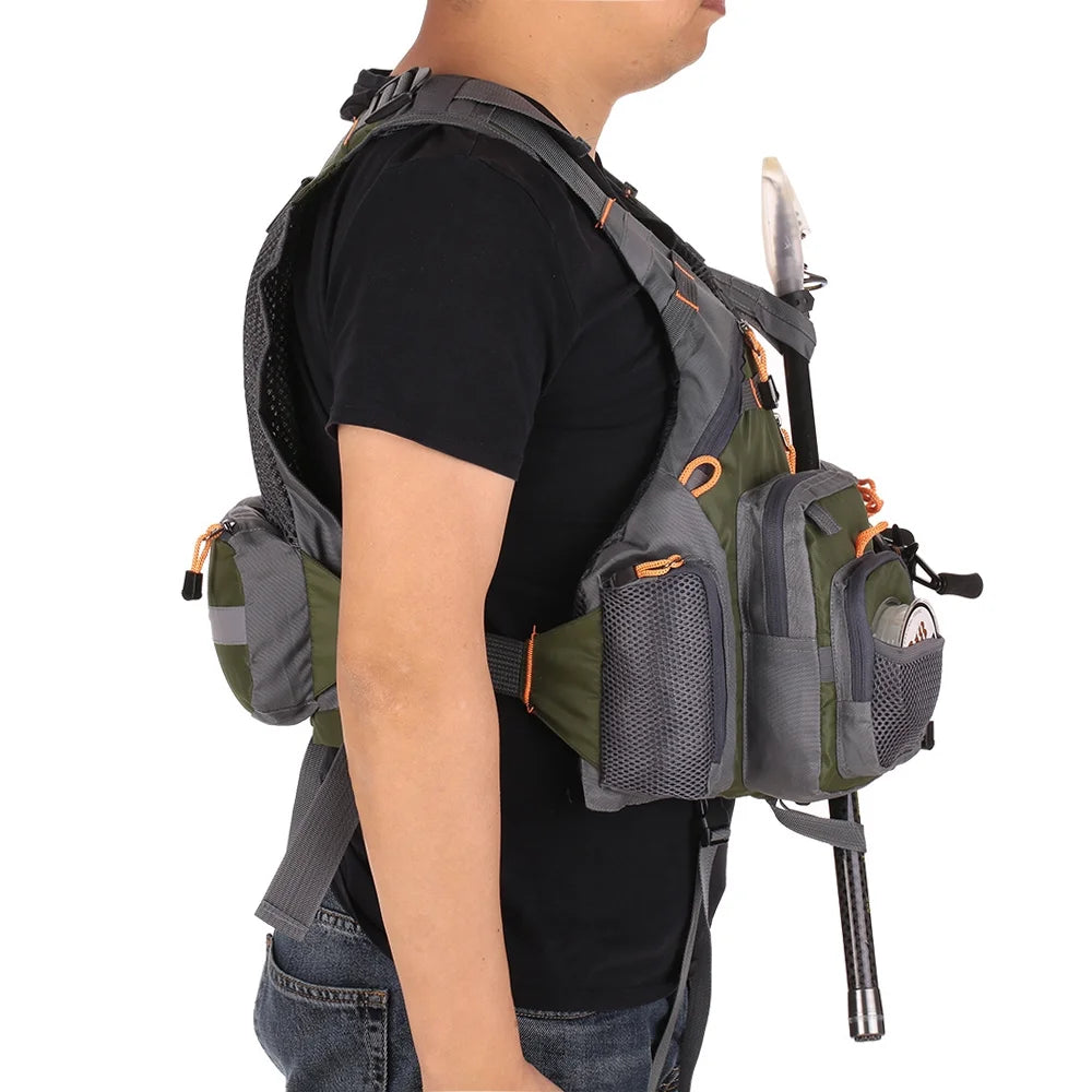 Outdoor Padded Fishing Life Jacket Swimming Sailing Waistcoat Utility Vest Floatation Device C861020