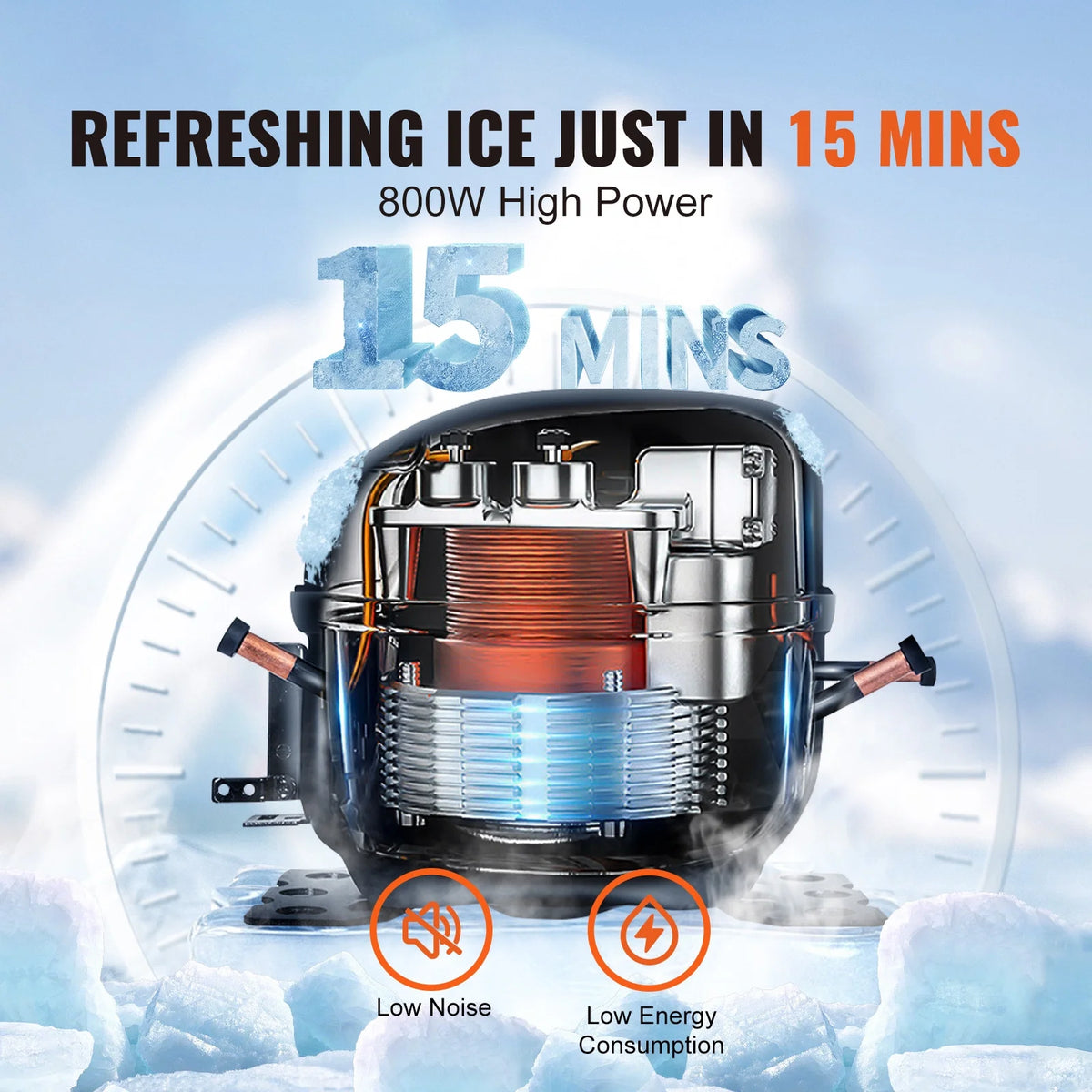 Commercial Ice Maker with 30.7 lb Storage Container Z9379