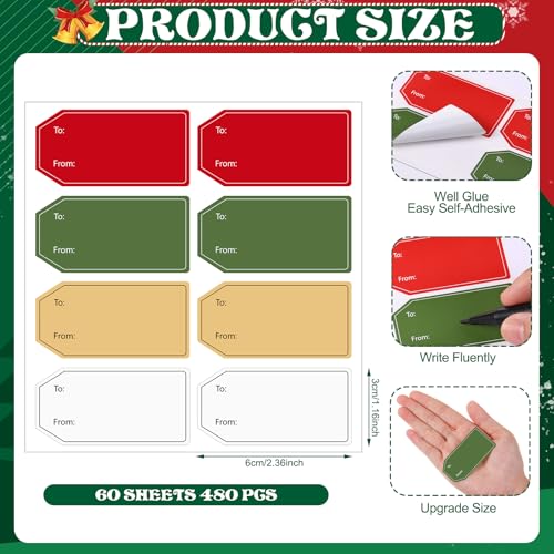3 Colors Gift Tag Stickers J134715