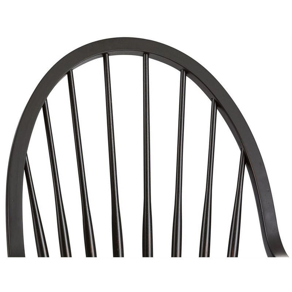 2 Piece Black Wood Dining Arm Chair Set F27830