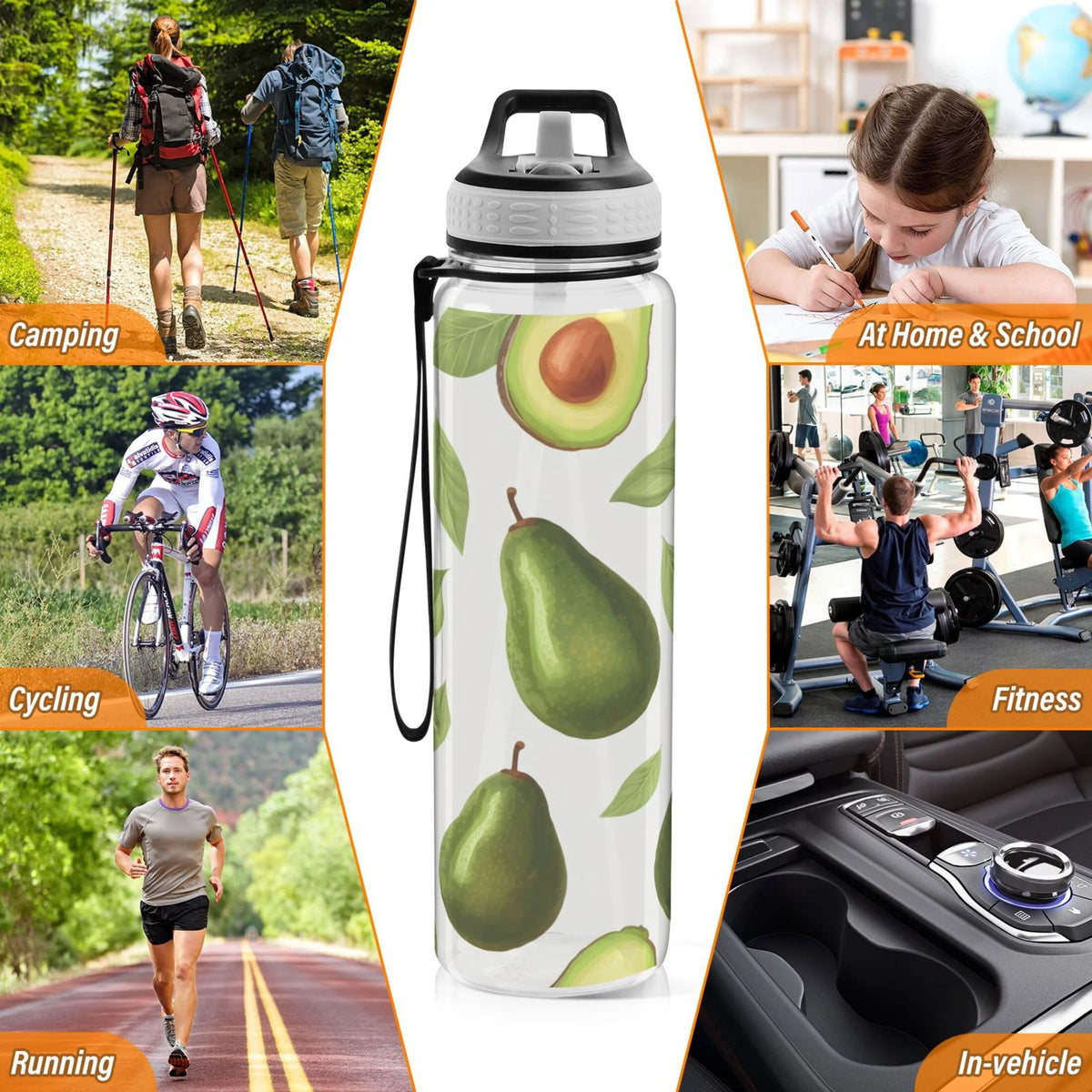 32oz Tritan Clear Water Bottle with Straw M40541