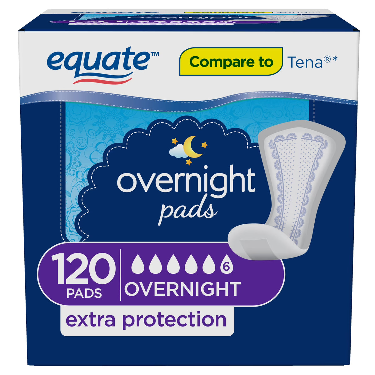 Incontinence Pads, Ultimate Absorbency, Extra Coverage (120 Count) Q75547