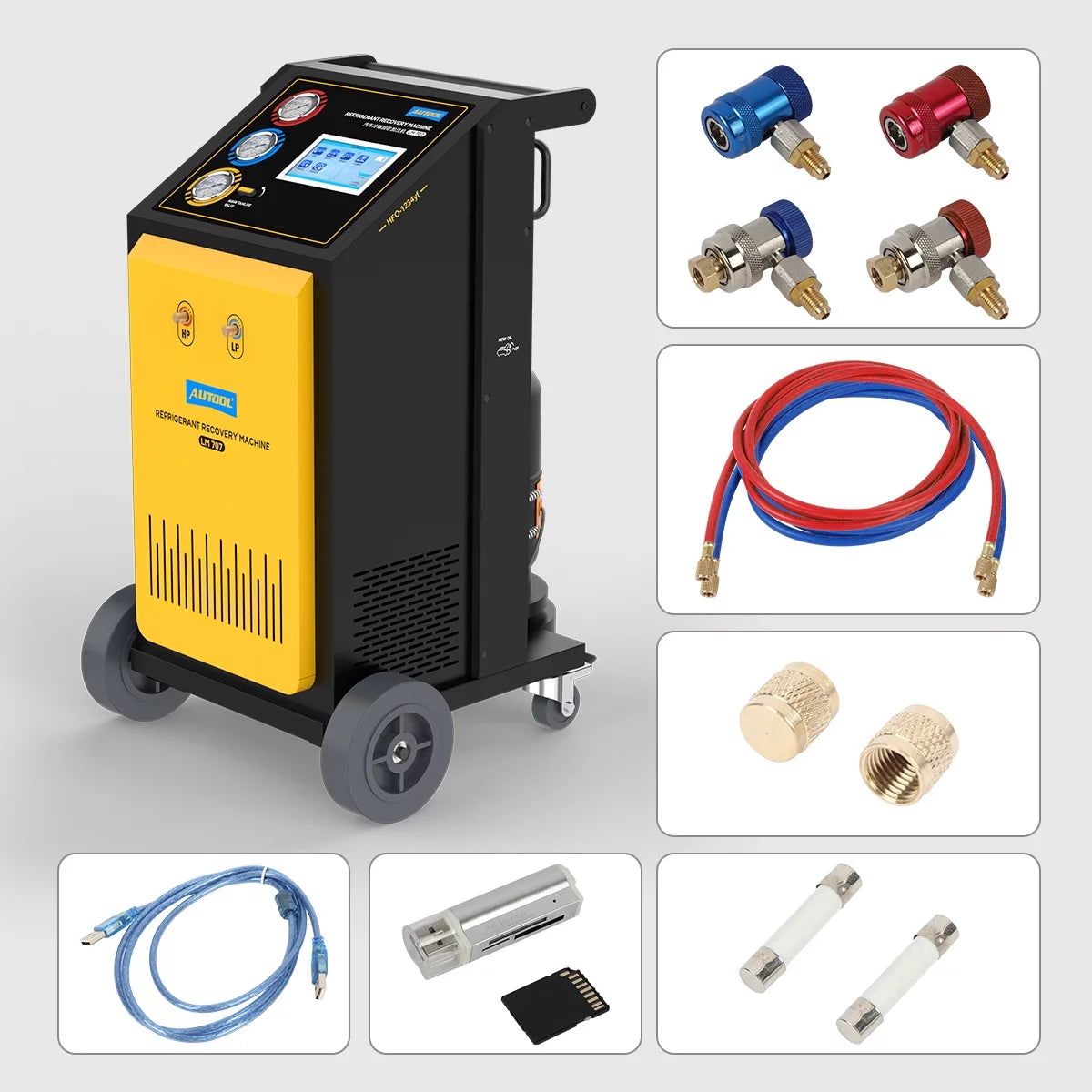 Automatic AC Refrigerant Recovery Machine 3/8 HP 110V for R134a R1234yf K677