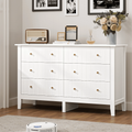 White 6 Drawer Wood Dresser P6686