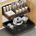 2Pack Expandable Pull Out Cabinet Organizer 21Deep, Adjustable Width 12.2-20.4, Black F161