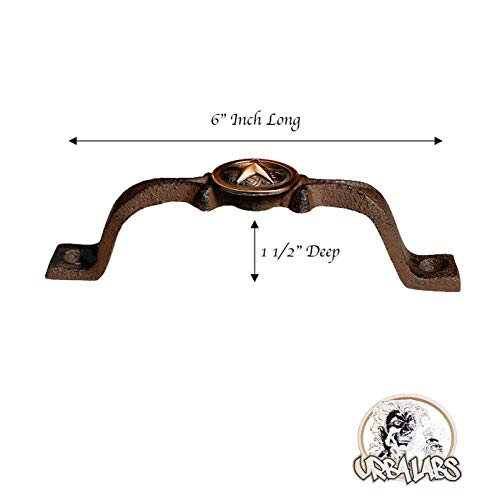 Cast Iron Kitchen Cabinet Handles and Drawer Pulls Antique Country Home Rustic Decor Farmhouse Cabinet Handle Texas Western Star Cabinet Knobs (2, Braided Bronze Star) B9731
