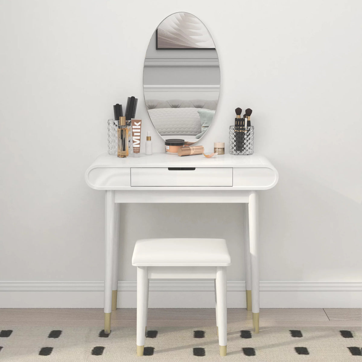 White Makeup Vanity Table Set with Stool T8808