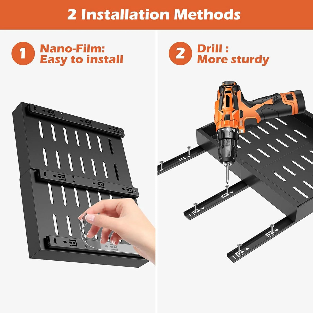 2Pack Expandable Pull Out Cabinet Organizer 21Deep, Adjustable Width 12.2-20.4, Black F161