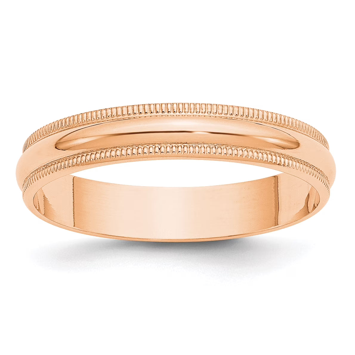 10K Rose Gold 4mm Half Round Band Ring Size 9 N25234