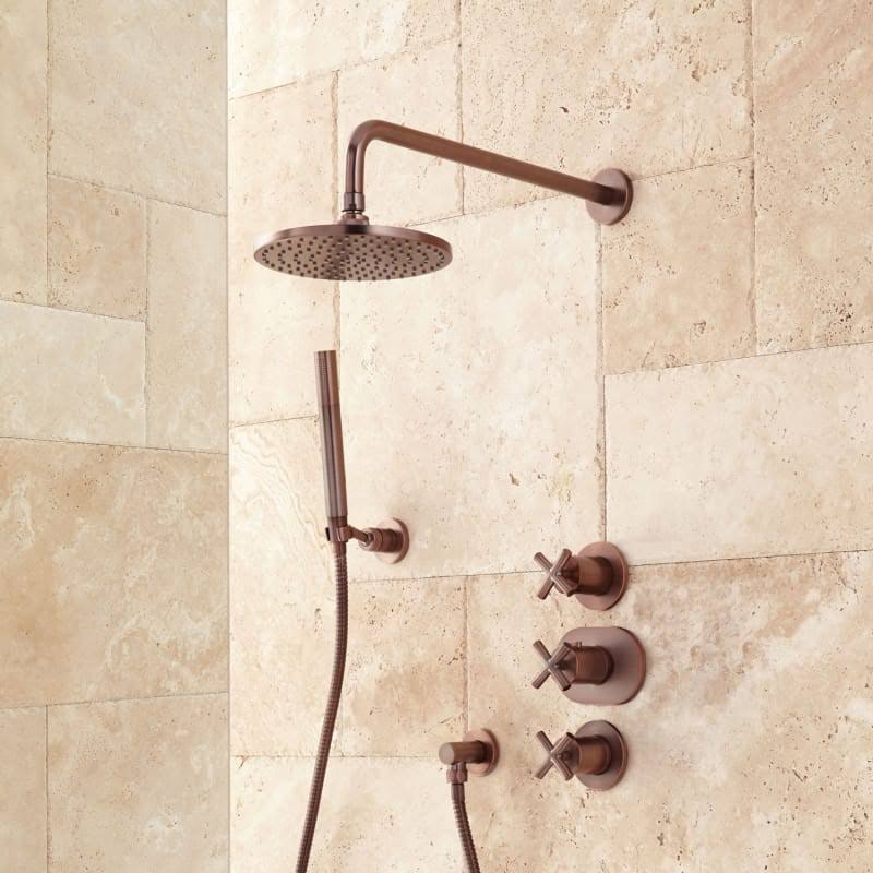 Thermostatic Shower System with Rainfall Shower Head and Hand Shower K8670