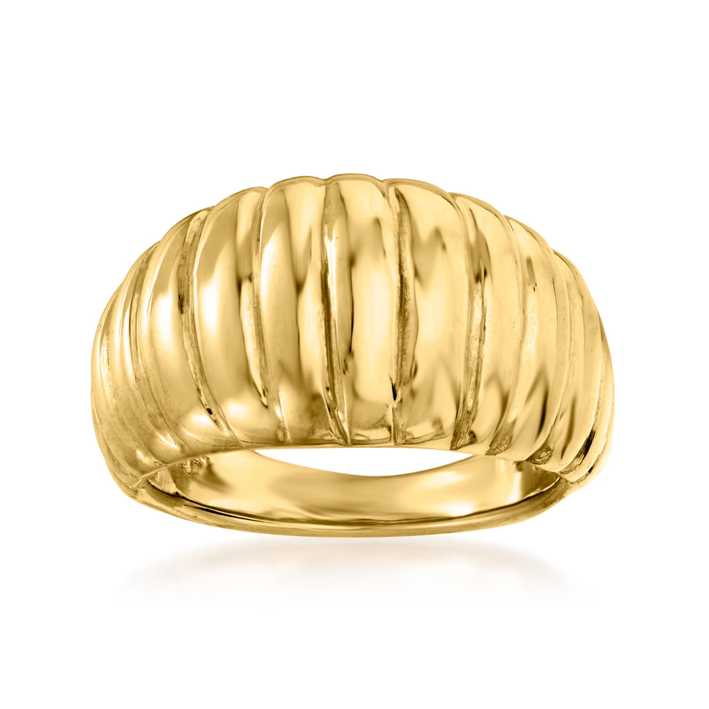 18kt Yellow Gold Electroform Dome Ring Z37699