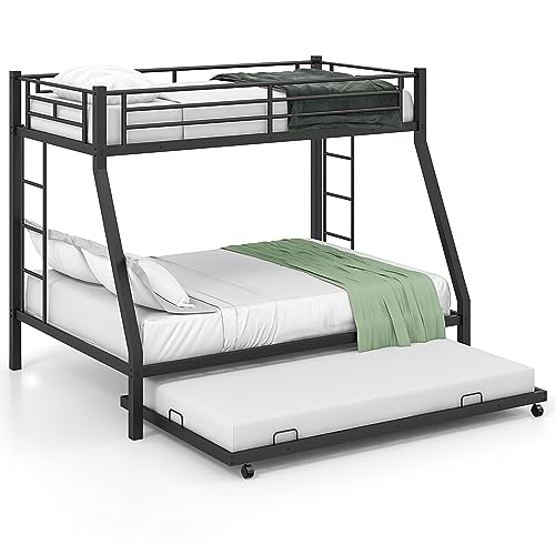 Twin Over Full Metal Bunk Bed with Trundle Z65254