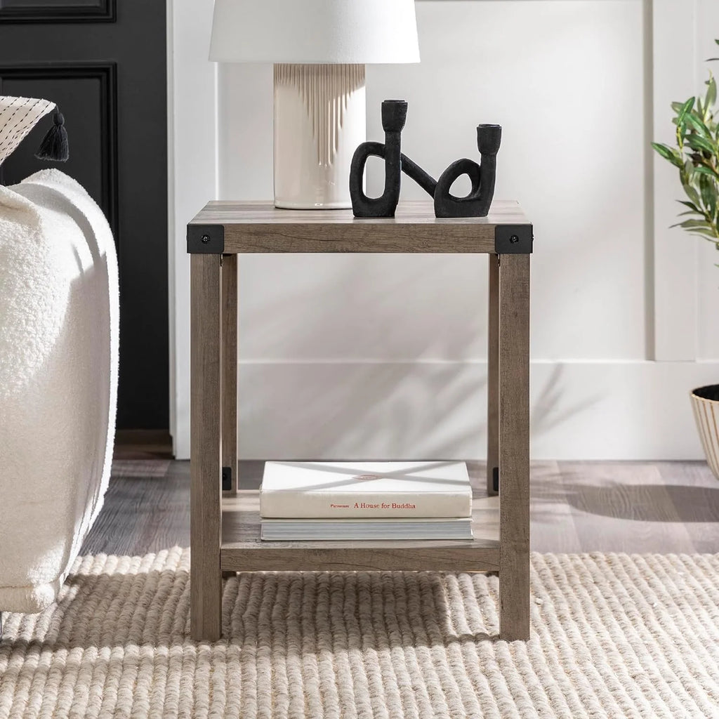 18 Inch Grey Wash Side Table Z249