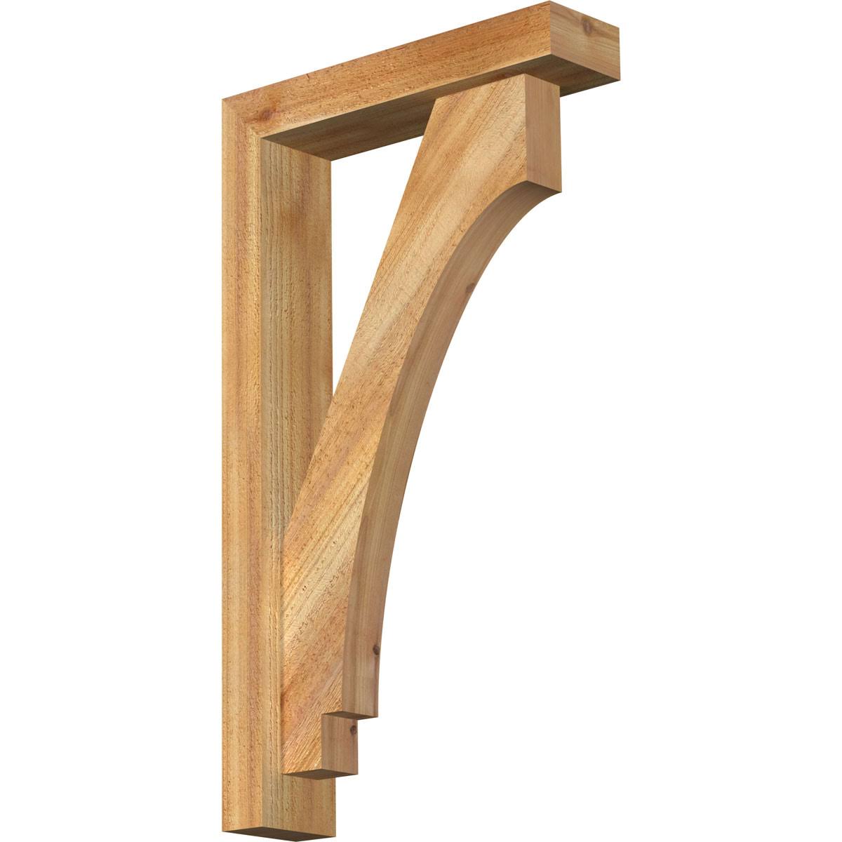 Western Red Cedar Rough Sawn Bracket with Offset Brace L236
