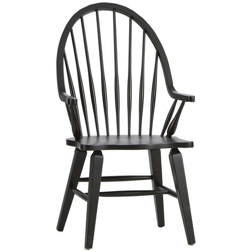 2 Piece Black Wood Dining Arm Chair Set F27830