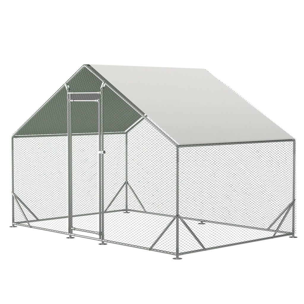 Large Metal Chicken Coop with Waterproof Cover P9866