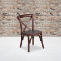 Stackable Mahogany Wood Cross Back Chair M712