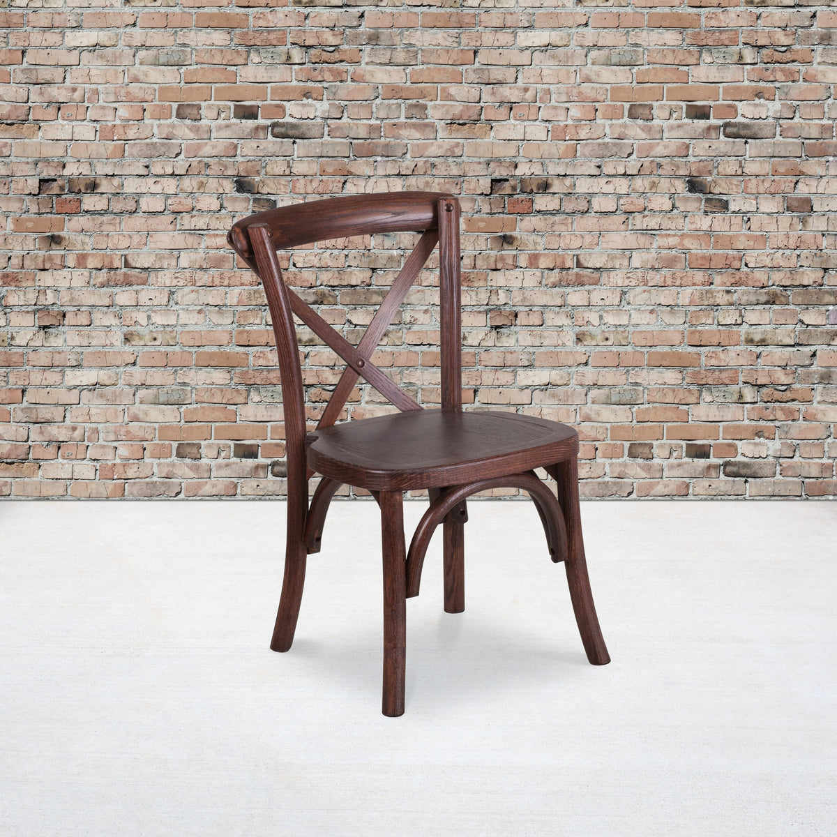 Stackable Mahogany Wood Cross Back Chair M712