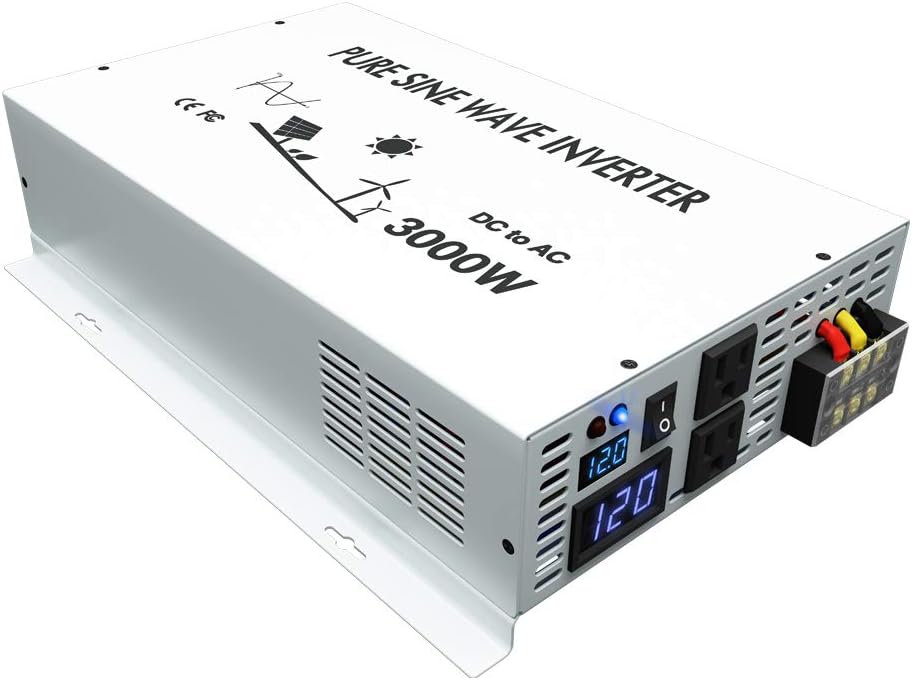 5000W Pure Sine Wave Power Inverter DC 48V to 110V 120V AC with Dual Outlets and Digital LED Display O4942