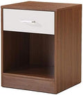 Red Oak & White Nightstand with Drawer Cabinet M3881
