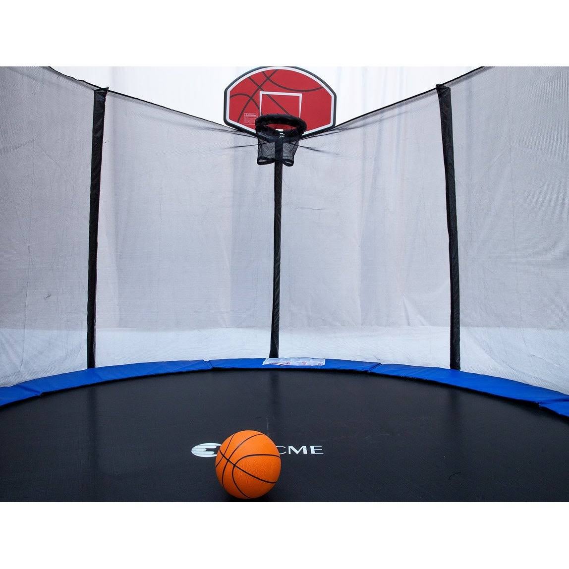 Net Ladder Basketball Hoop 8& Round Trampoline with Safety Enclosure Q641104