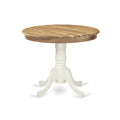 Antique 36 inch Round Acacia Wood Pedestal Dining Table W670469