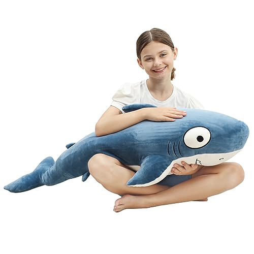Blue 32” Shark Plush Stuffed Animal N834