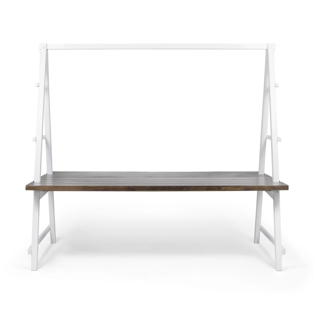 Acacia Wood Dining Table with Iron Plant Hanger U97907