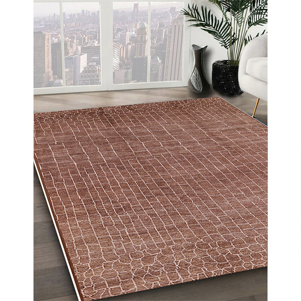 Light Copper Gold Rectangle Area Rug P7678